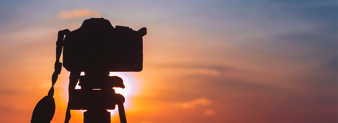 Camera Silhouette in Sunset