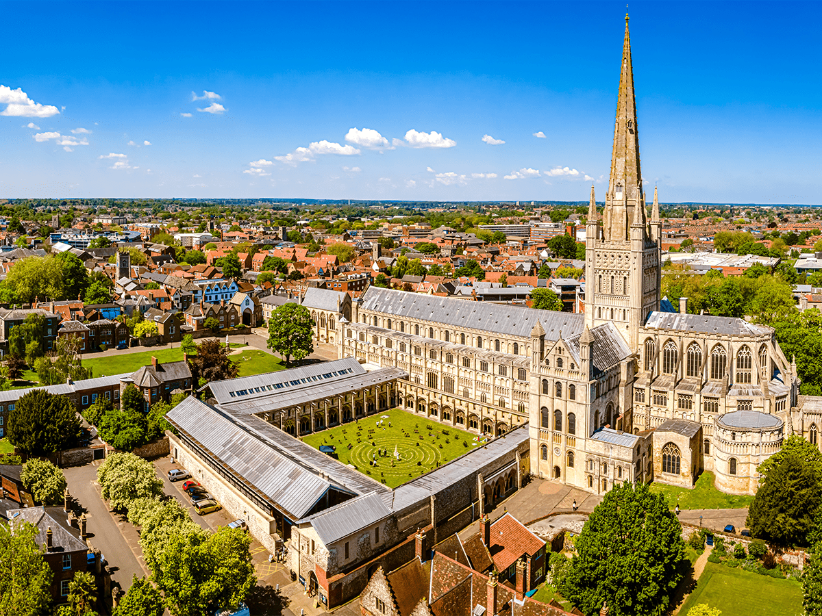 Birds-eye View of Norwich Cathedral